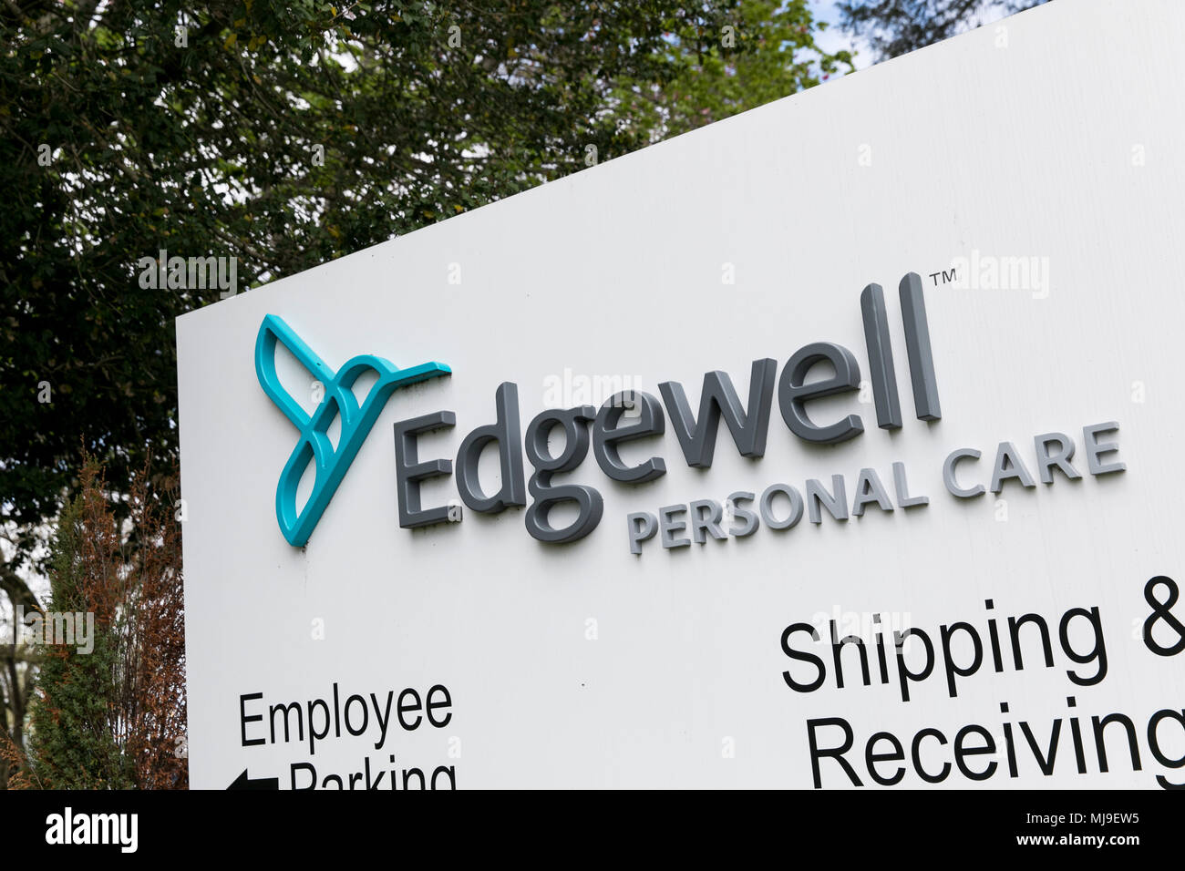 Ein logo Zeichen außerhalb einer Anlage durch Edgewell persönliche Betreuung in Dover, Delaware am 29. April 2018 belegt. Stockfoto