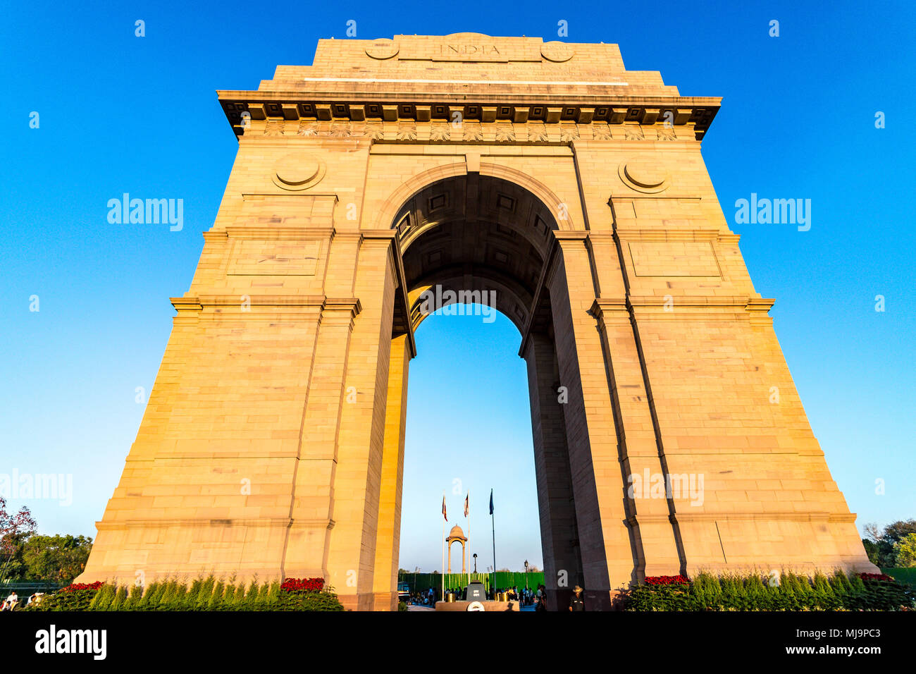Neu-delhi, Delhi/Indien - 10/03/2018: Seitenansicht India Gate, Delhi. Stockfoto