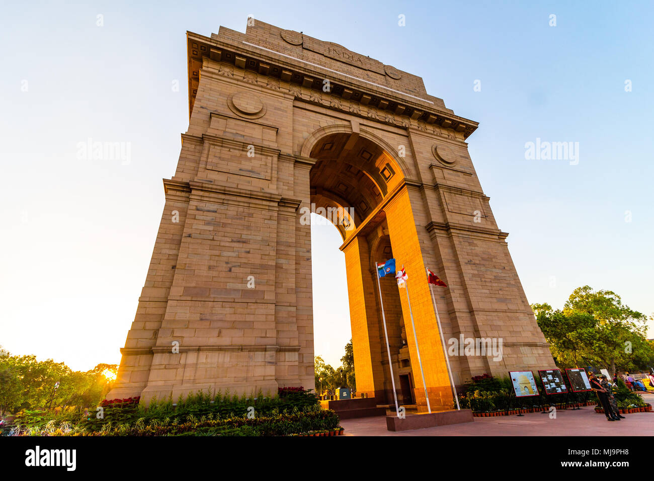 Neu-delhi, Delhi/Indien - 10/03/2018: Seitenansicht India Gate, Delhi. Stockfoto