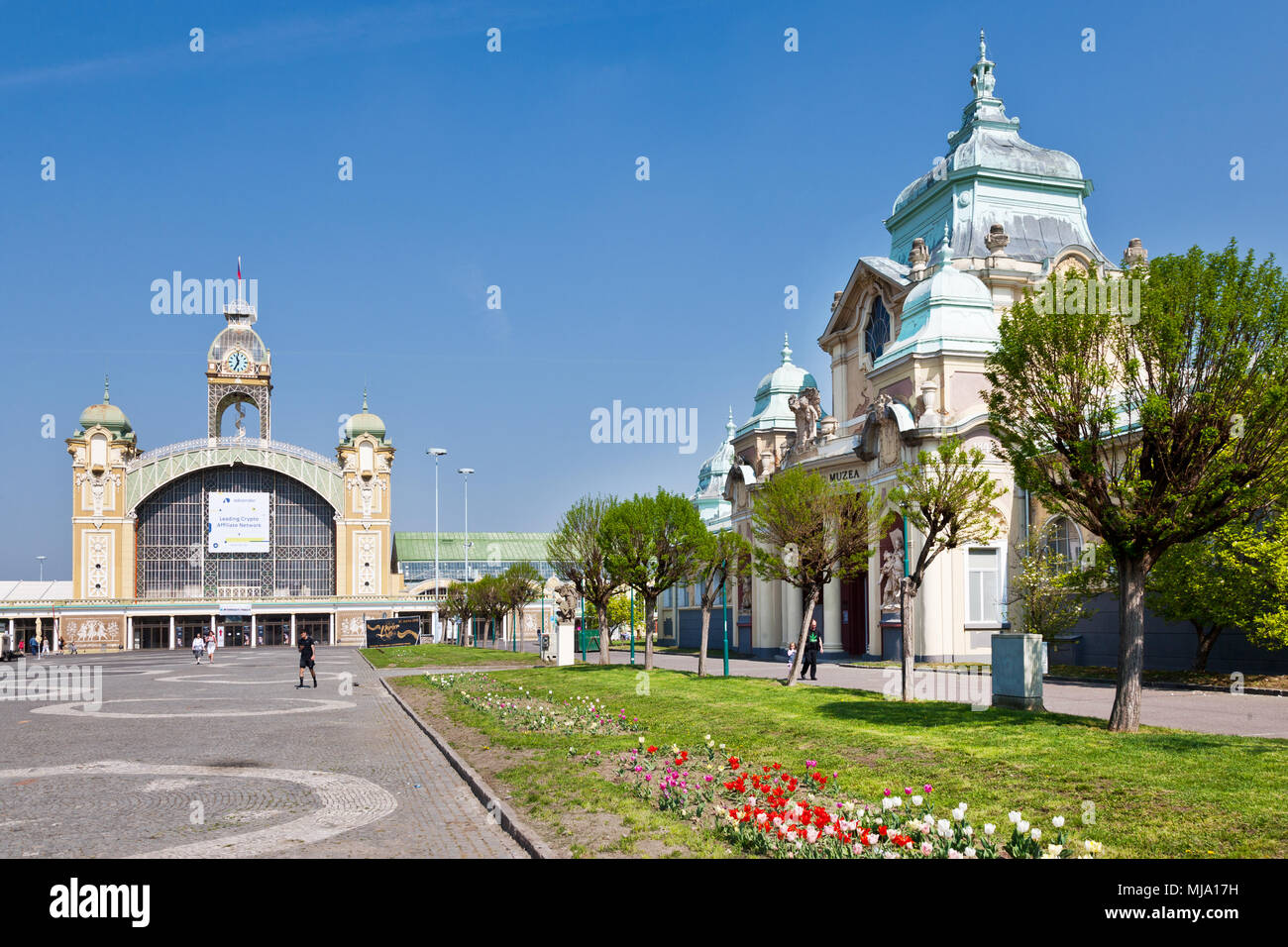 Pavillon Průmyslový Palac, Vystaviste Holesovice, Prag, Ceska republika Stockfoto