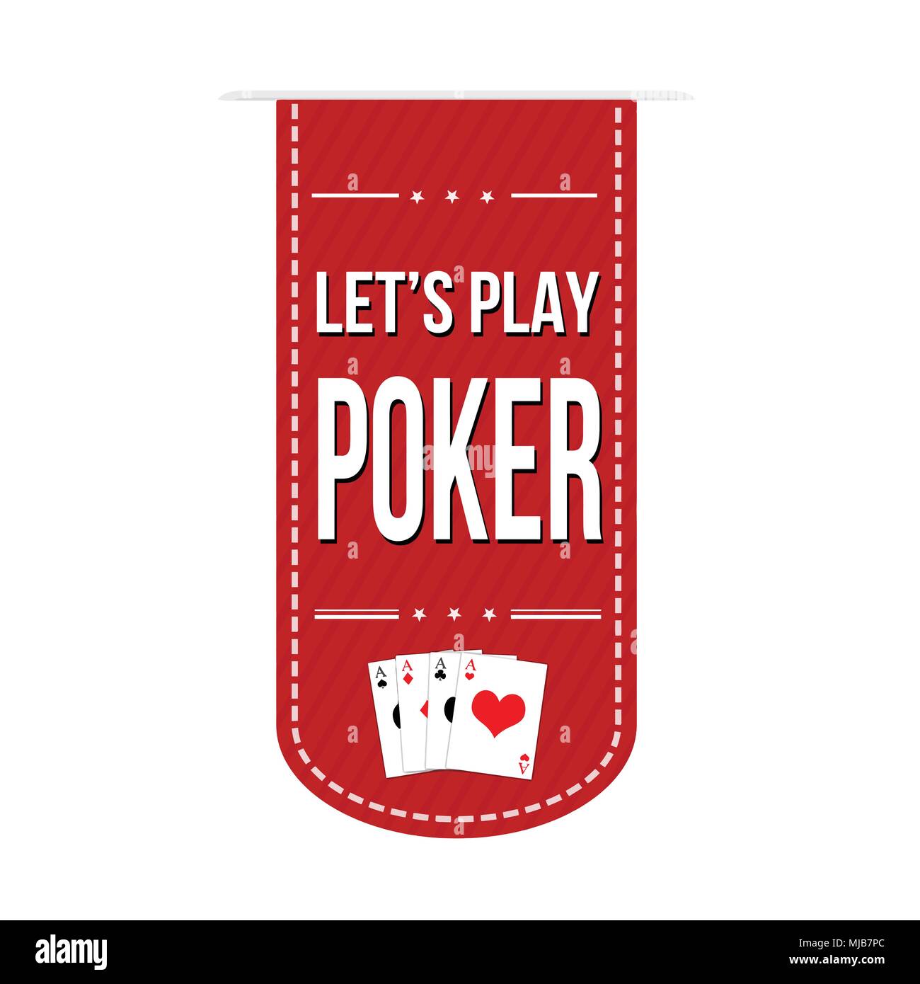 Lassen Sie uns Poker Banner Design auf weißem Hintergrund spielen, Vektor, Abbildung Stock Vektor Lassen Sie uns Poker Banner Design auf weißem Hintergrund spielen, Vektor, Abbildung Stock Vektor