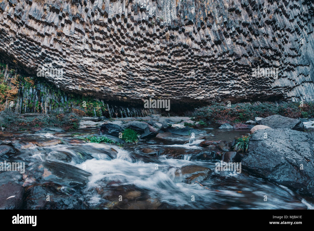 Basaltsäulen im Garni Schlucht. Armenien. Stockfoto