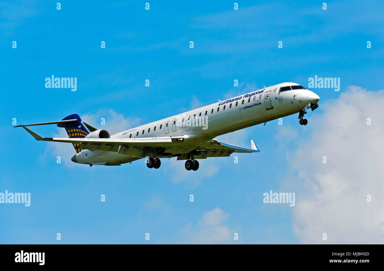 Lufthansa Regional Bombardier CRJ900 NextGen, Deutschland Stockfoto
