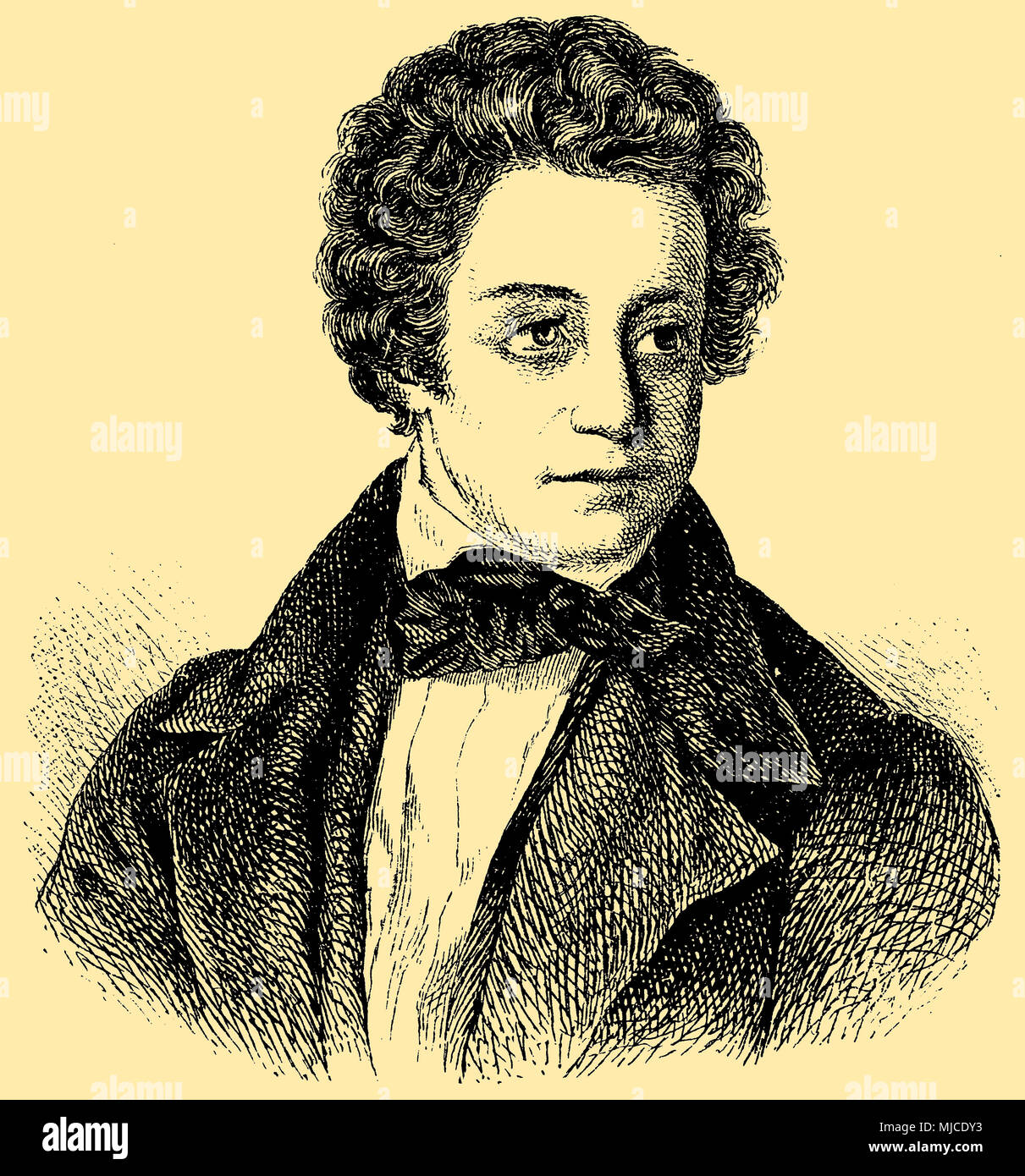 Julius Mosen (geboren 8. Juli 1803, starb am 10. Oktober 1867), Stockfoto