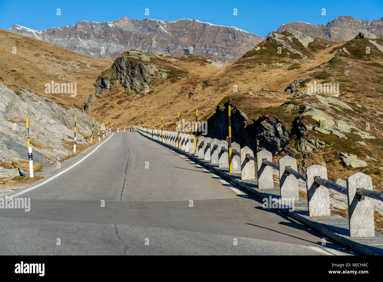 San Bernardino Pass (Passo del San Bernardino), Nordseite, Kanton Graubünden, Rheinwald Tal, Schweiz Stockfoto