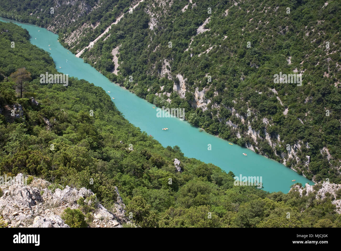 Verdon Schlucht im Naturschutzgebiet Verdon, Aiguines, Provence, Provence-Alpes-Cote d'Azur, Frankreich, Stockfoto