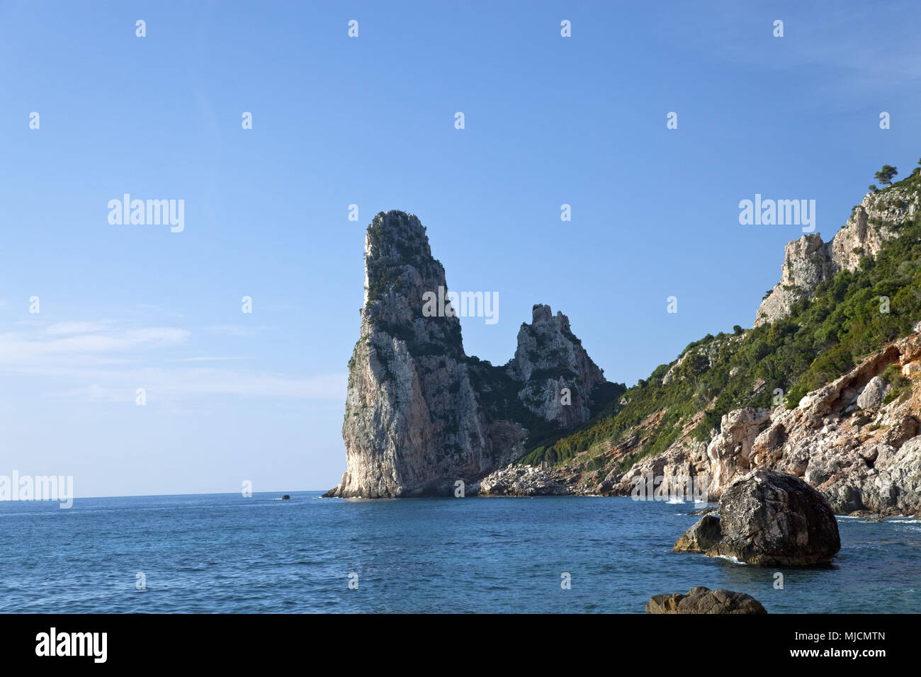 Italien, Sardinien, Ostküste, Ogliastra Baunei, Pedra Longa, Golfo di Orosei, Stockfoto