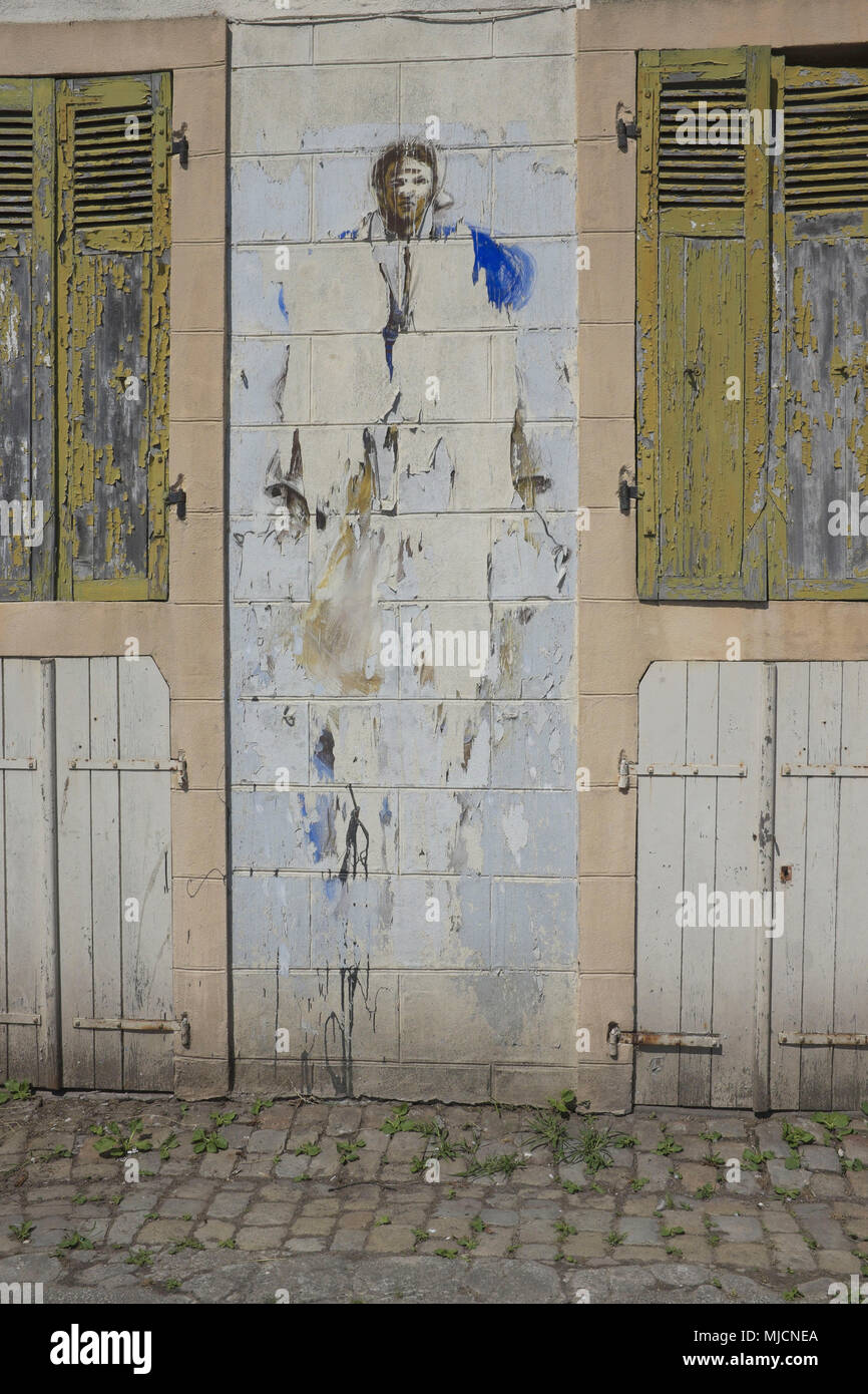 Historisches Bild im Hafen von Douarnenez Stockfoto