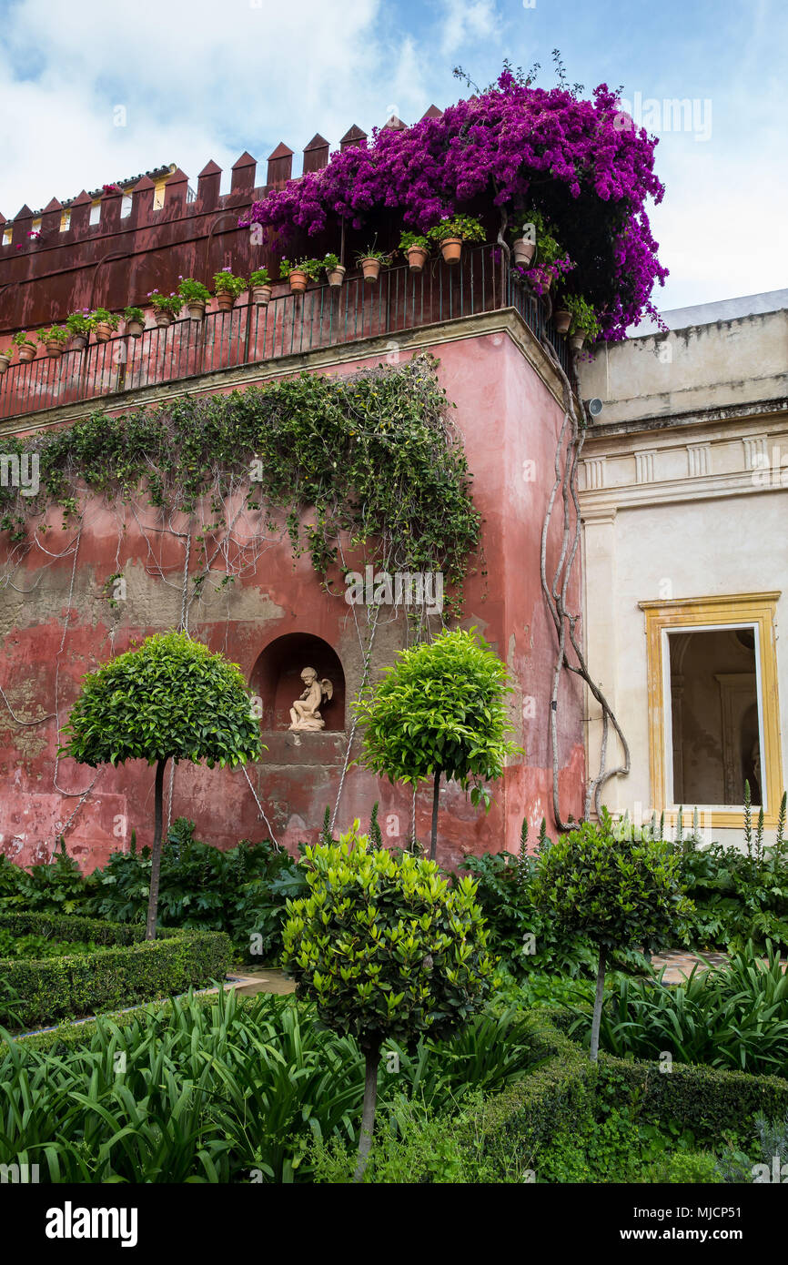 Europa, Spanien, Andalusien, Sevilla, Real Alcazar, Innenhof, Garten Stockfoto