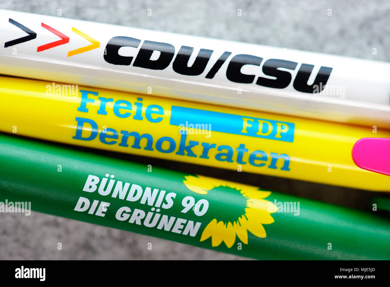 Biro, CDU/CSU, FDP, Bündnis 90/Die Grünen, Jamaika Koalition Stockfoto