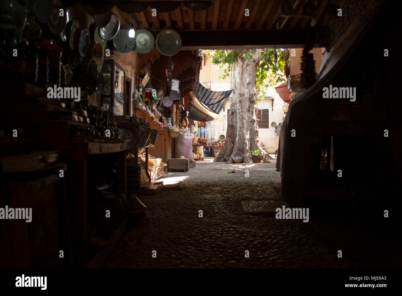 Marokko, Fes, Altstadt, shop, verkauf, waren, Stockfoto