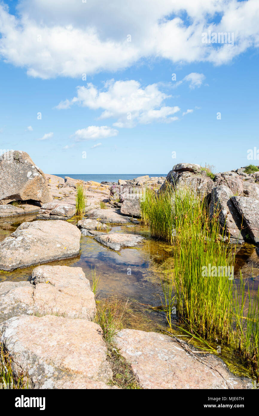 Idyllische Küstenregion südlich von Årsdale, Europa, Dänemark, Bornholm, Stockfoto