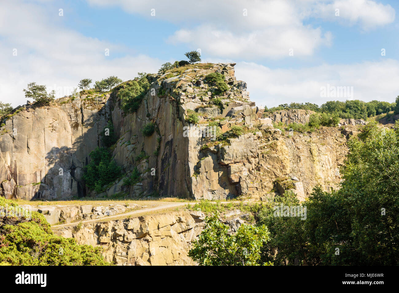 Die alten Granit Steinbruch von Vang, Europa, Dänemark, Bornholm, Stockfoto