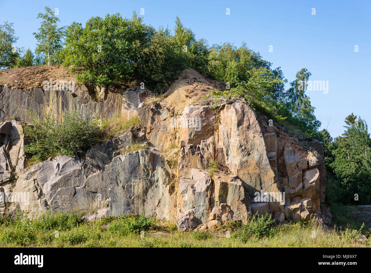 In der alten Granit Steinbruch von Vang, Europa, Dänemark, Bornholm, Stockfoto