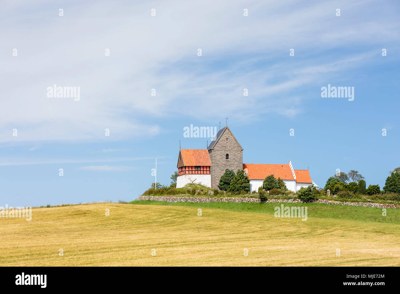 Die Furchen Kirke (13. Jahrhundert), Europa, Dänemark, Bornholm, Rutsker, Stockfoto