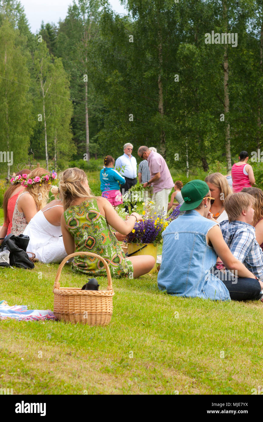 Mittsommer in Schweden Stockfoto