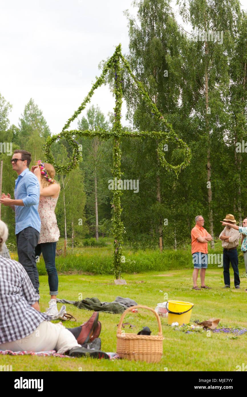 Mittsommer in Schweden Stockfoto
