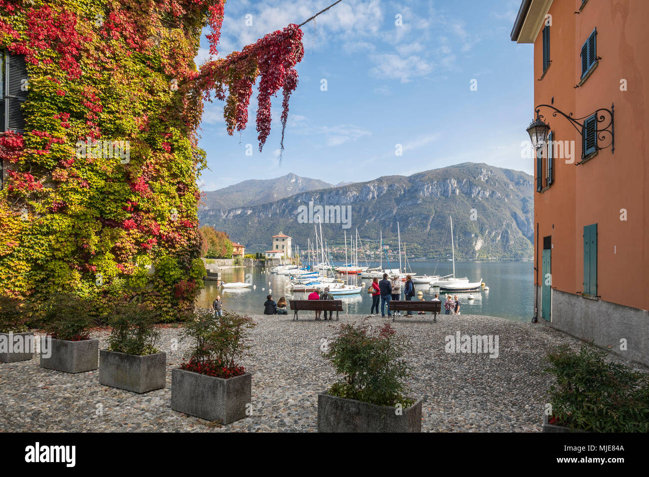 Im Hafen von Pescallo in Bellagio, Comer See, Provinz Como, Lombardei, Italien, Italien, Südeuropa, Europa Stockfoto