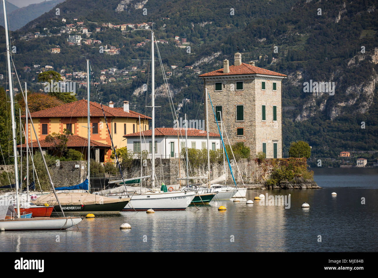 Im Hafen von Pescallo in Bellagio, Comer See, Provinz Como, Lombardei, Italien, Italien, Südeuropa, Europa Stockfoto
