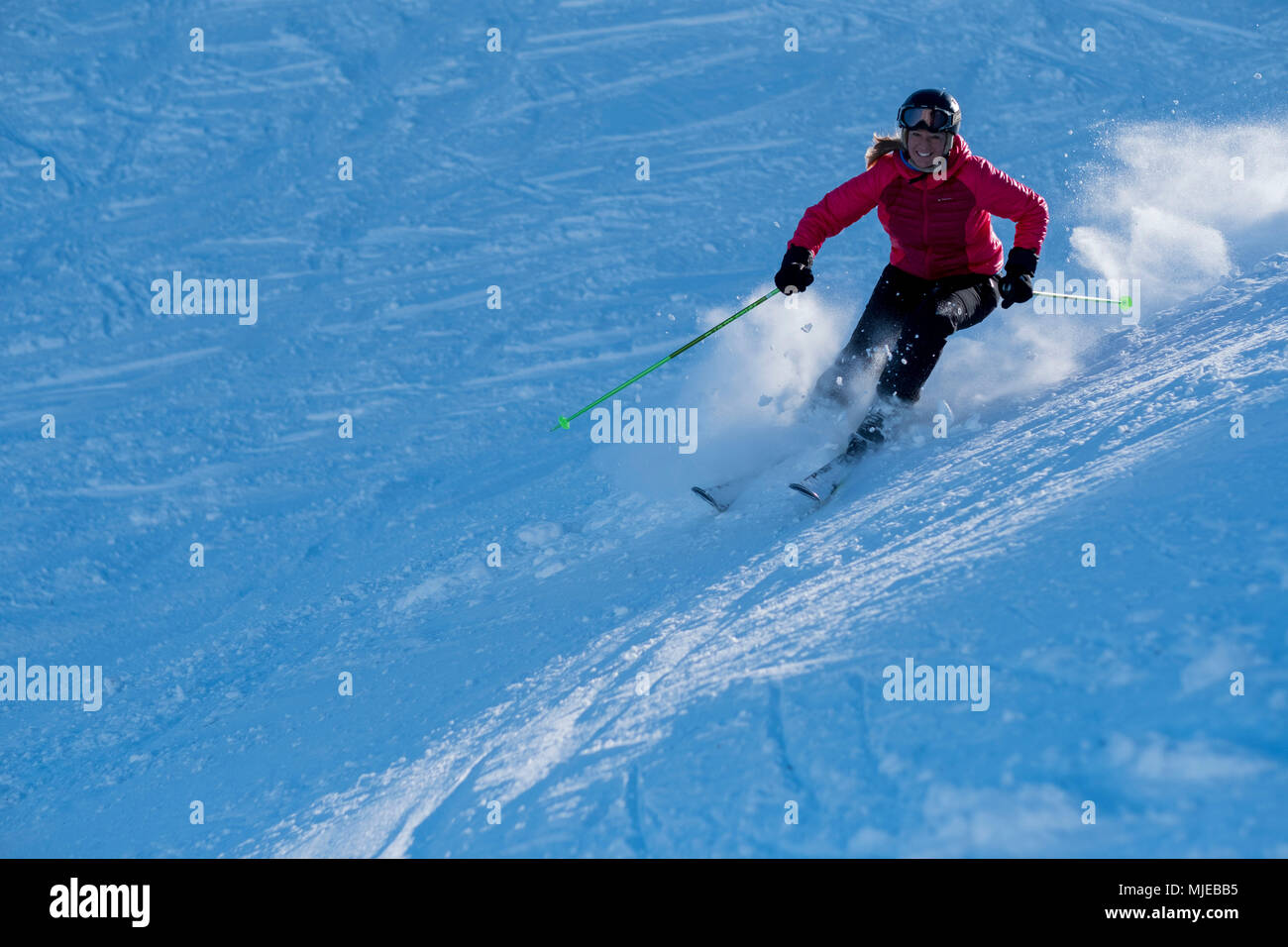 Ski Szene am Herzogstand (Berg), Bayerischen Alpen, Bayern, Deutschland Stockfoto