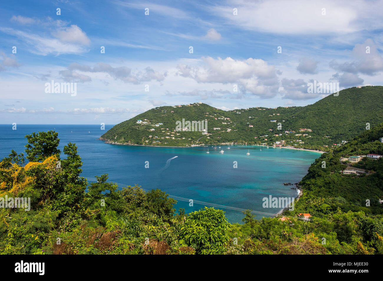 Blicken Sie über Tortola, Britische Jungferninseln Stockfoto