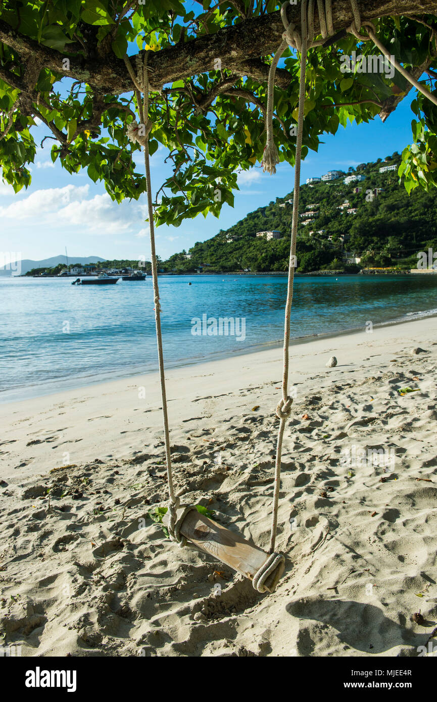 Wenig Swing, Cane Garden Bay, Tortola, Britische Jungferninseln Stockfoto