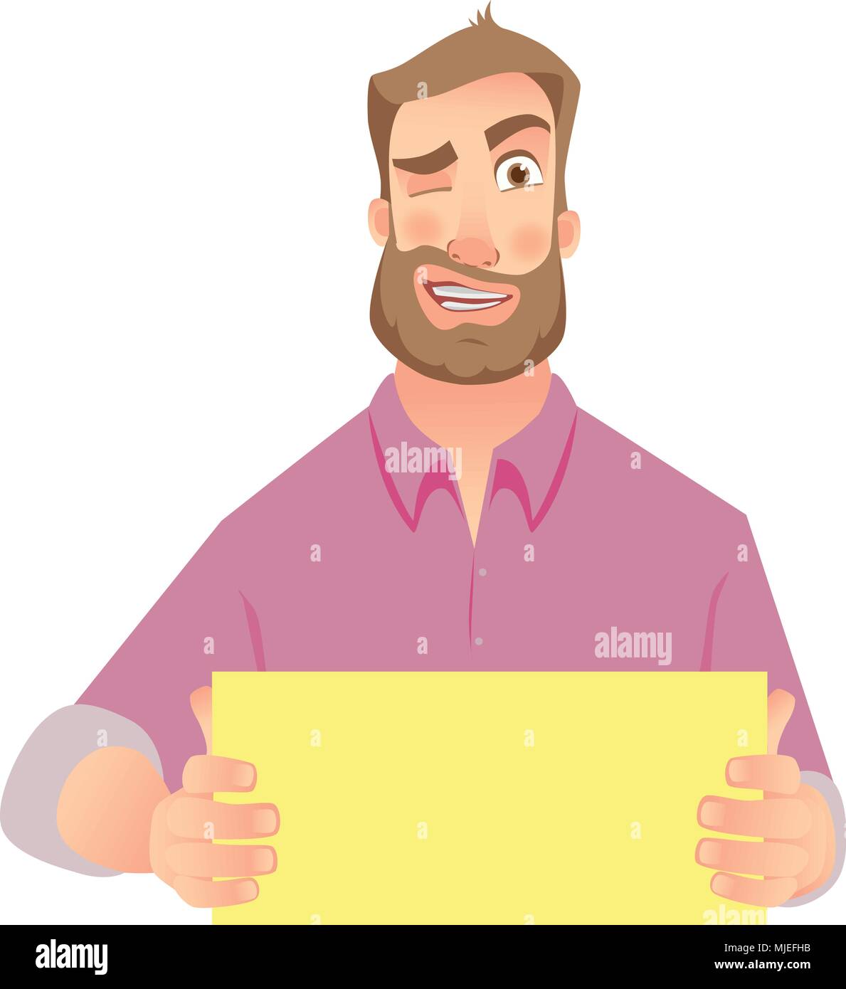 Mann, leeres Papier Stock Vektor