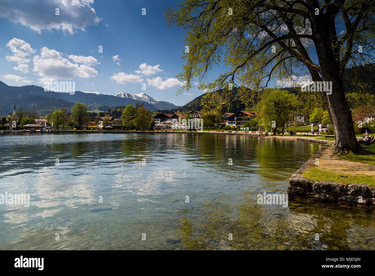 Deutschland, Bayern, Tegernsee, Alpen, Blick von Bad Wiessee Stockfoto