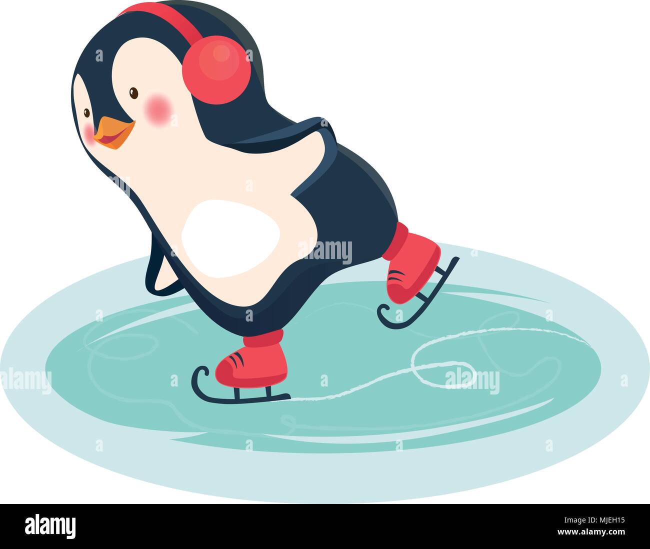 Pinguin skater Cartoon Stock Vektor