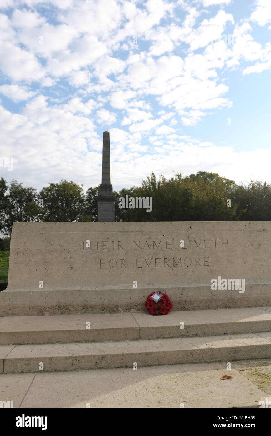 Soldatenfriedhöfe in Belgien. Stockfoto