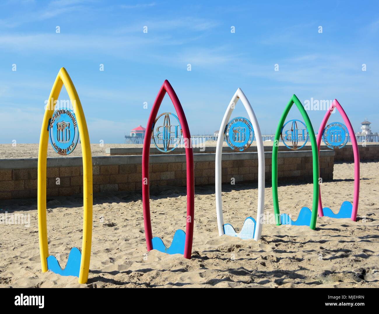 Huntington Beach, Kalifornien Bügeleisen Surfbretter Stockfoto
