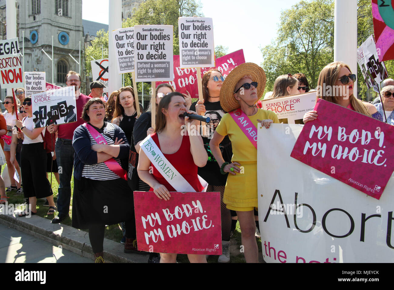 London, Großbritannien. 5 Mai, 2018. Pro-choice-Demonstranten Credit: Alex Cavendish/Alamy leben Nachrichten Stockfoto