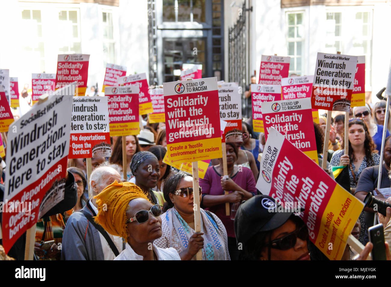 London, Großbritannien. 5 Mai, 2018. Solidarität mit Windrush Credit: Alex Cavendish/Alamy leben Nachrichten Stockfoto