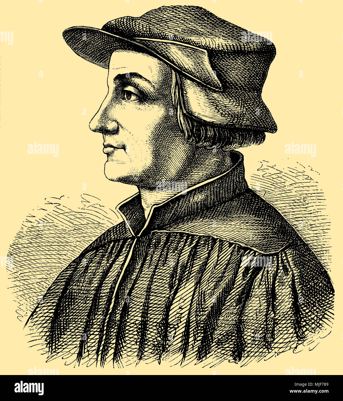 Ulrich Zwingli (geboren am 1. Januar 1484, gestorben 11. Oktober 1531), Stockfoto