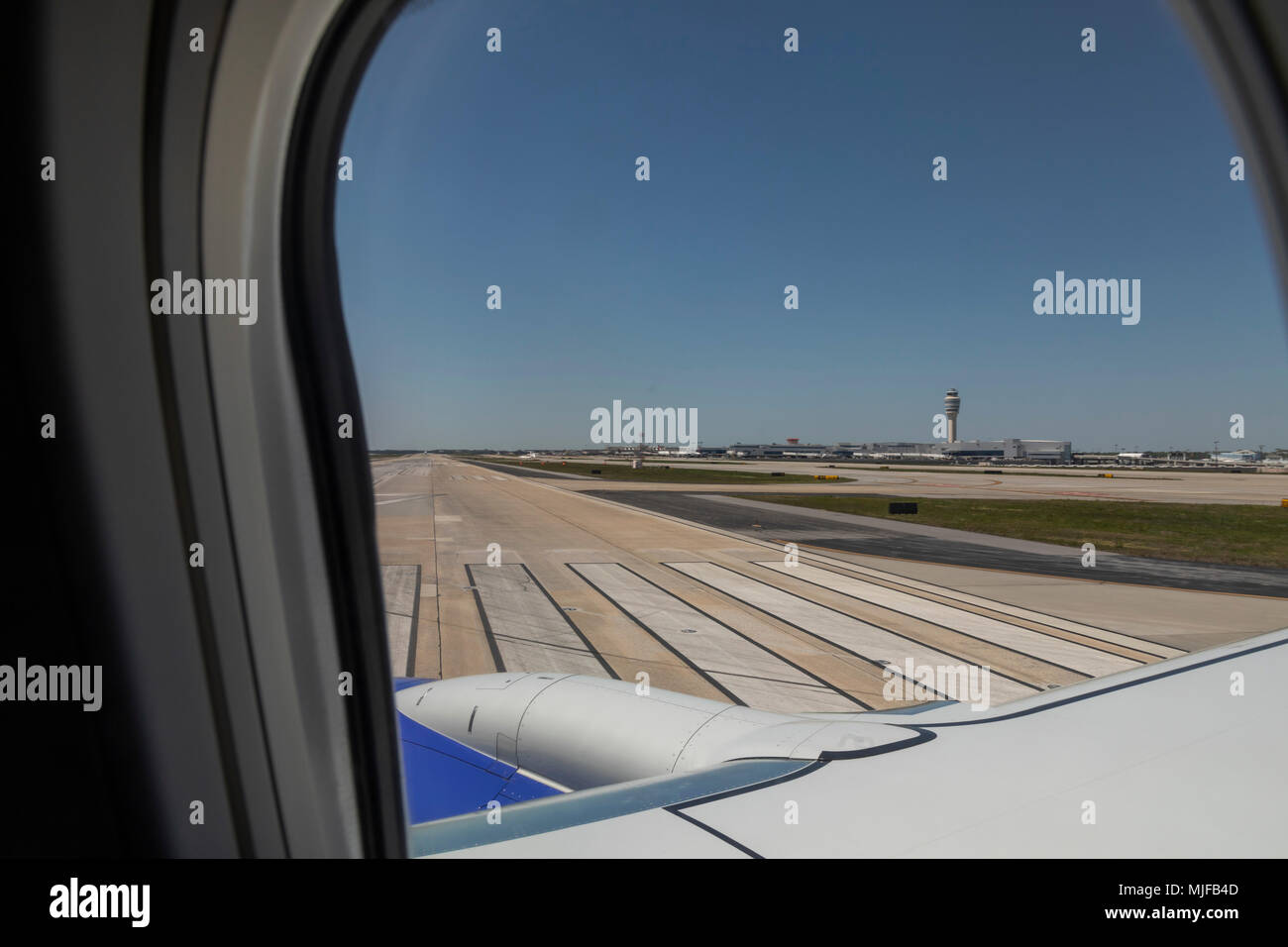 Atlanta, Georgia - Die schöne Aussicht von Southwest Airlines Jet über von der Atlanta Flughafen zu nehmen. Stockfoto