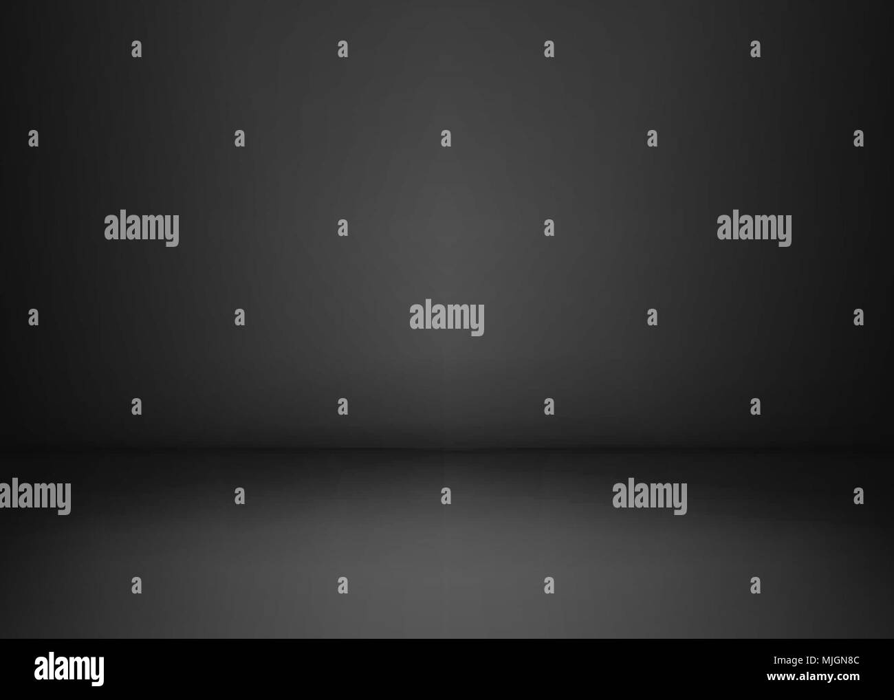 Leere schwarze Studio Zimmer. Der dunkle Hintergrund. Abstrakte dunkle Leere Studio Zimmer Textur. Vector Illustration Stock Vektor