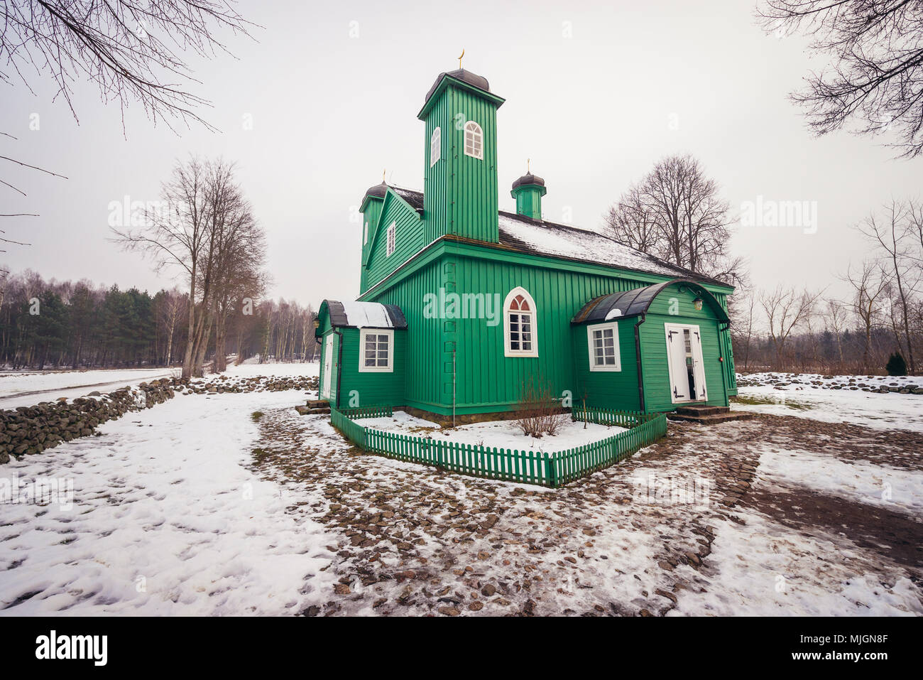 Moschee in Kruszyniany Dorf, ehemaligen Polnischen Tataren Beilegung innerhalb von sokolka County, Woiwodschaft Podlachien, Polen Stockfoto