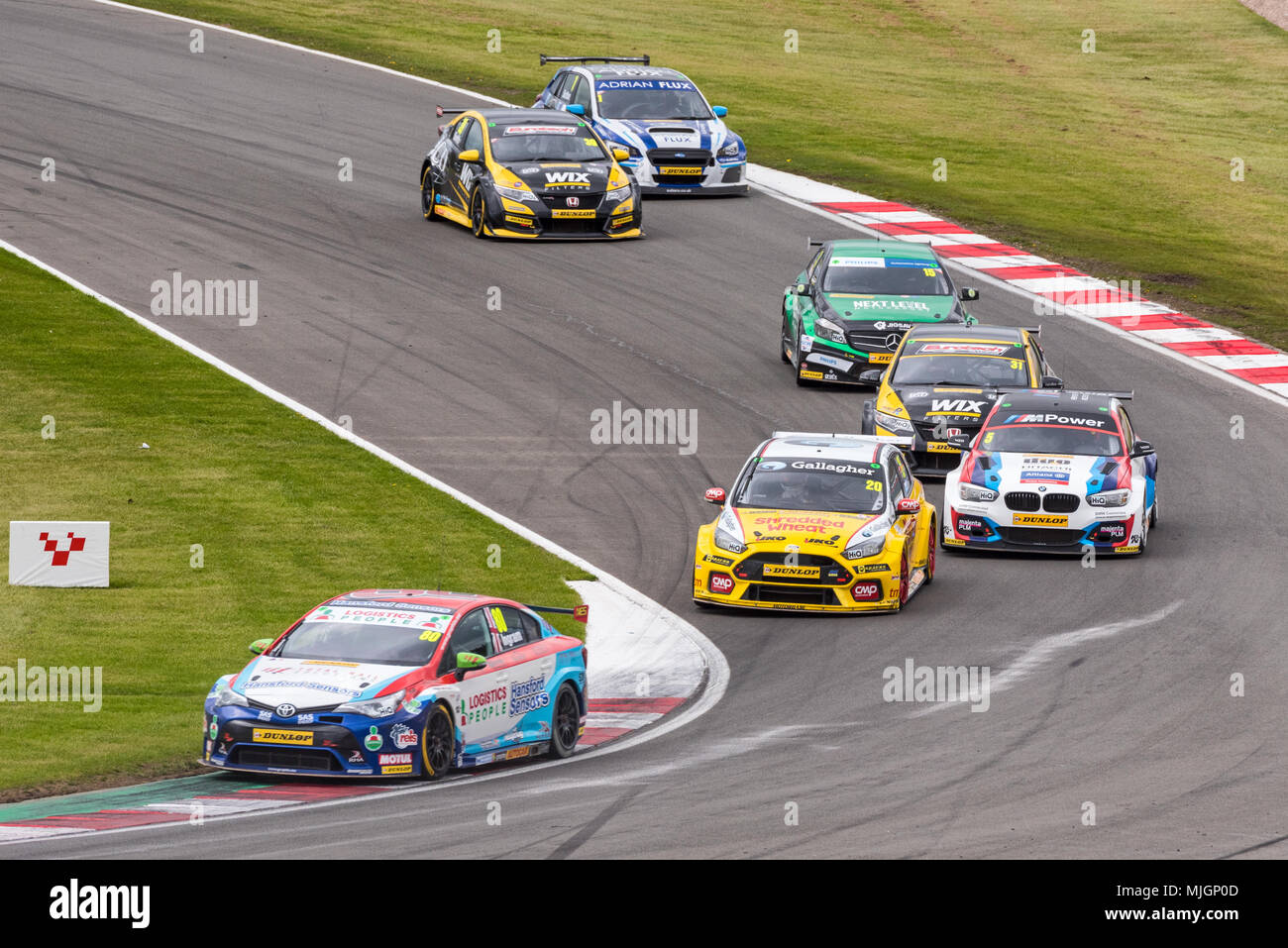Sonntag, 29. April 2018, Dunlop MSA British Touring Car Championship BTCC in Donington Park Circuit, Derbyshire, England, Großbritannien Stockfoto