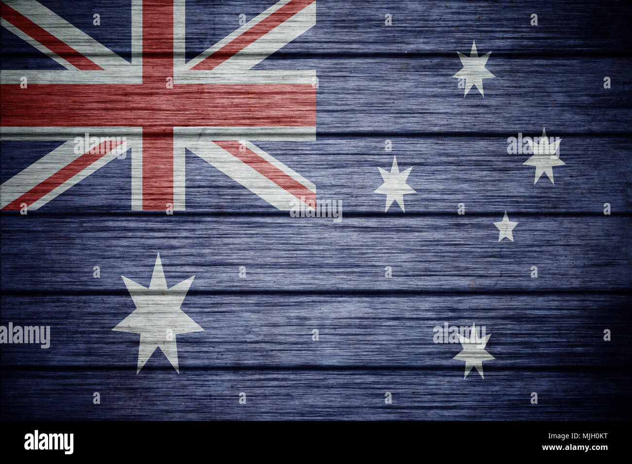 Australische Flagge Holz Hintergrund Textur Holz Stockfoto