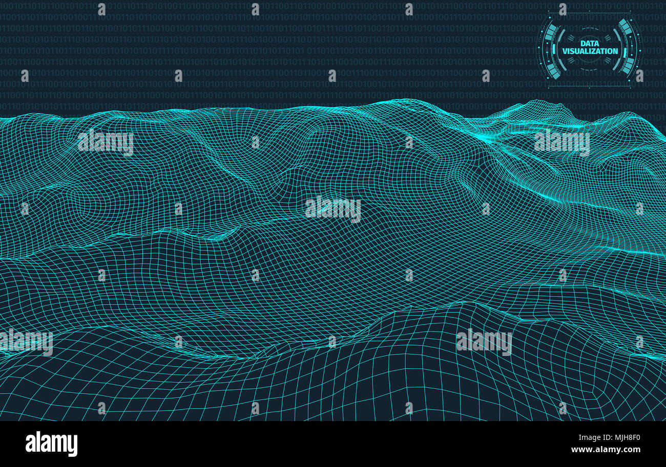 Datenvisualisierung Hintergrund. Futuristisches Design hud Element. Binärer Code, Codierung und Programmierung Konzept. Stockfoto