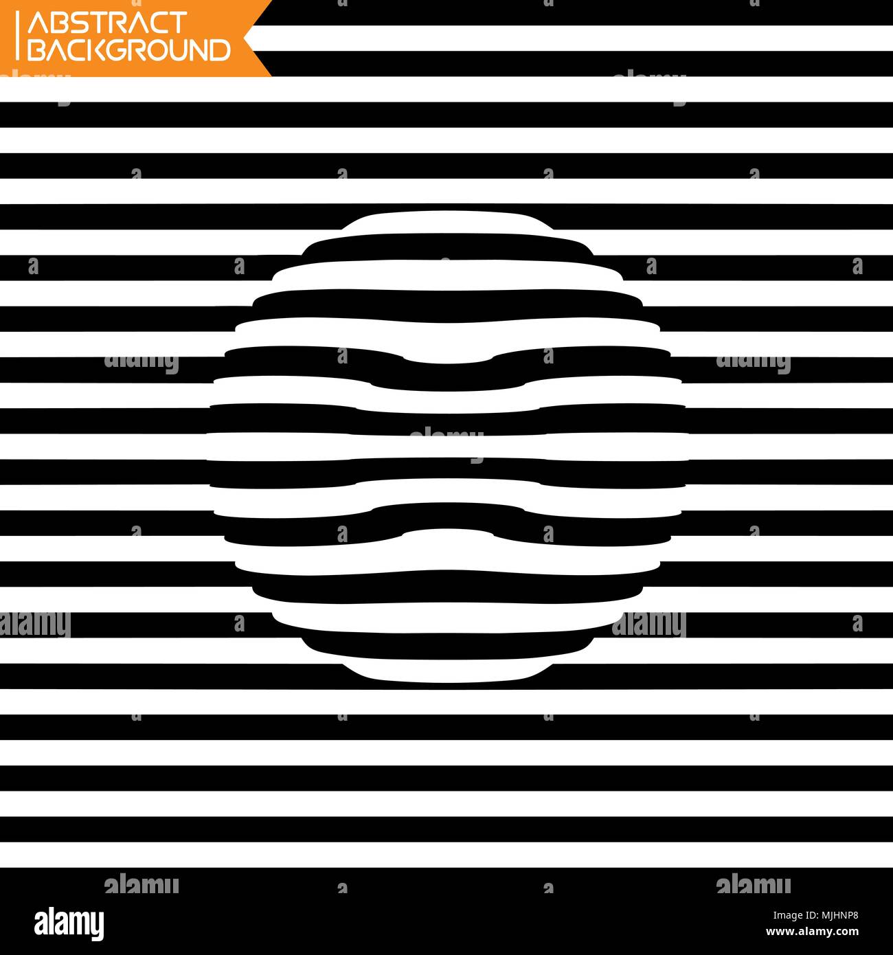 Eine schwarze und weiße geometrische Verzerrungen optische Illusion Stock Vektor