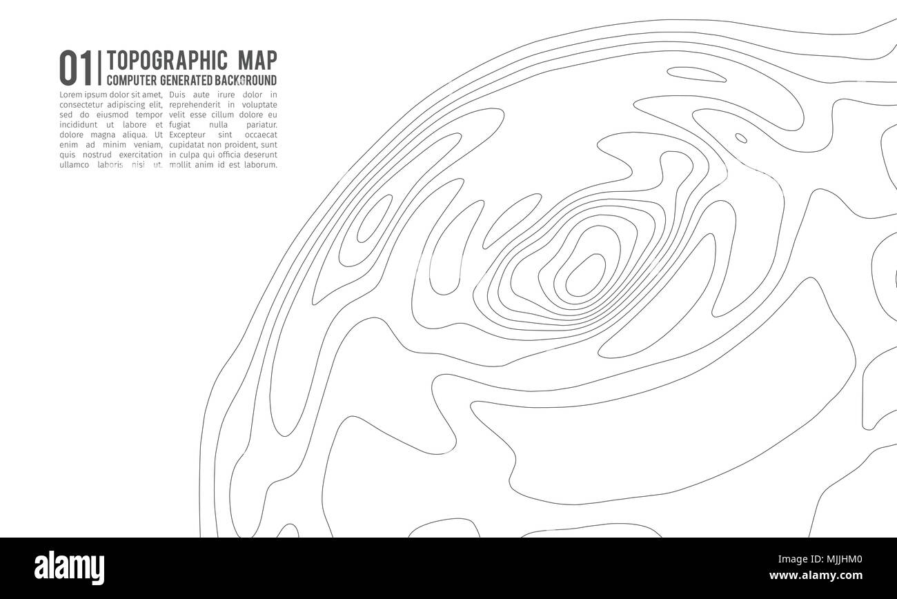 Topografische Karte Kontur Hintergrund. Topo Karte mit Höhenangaben. Konturkarte Vektor. Geographische Welt Topographie Map Grid abstract Vector Illustration. Stock Vektor