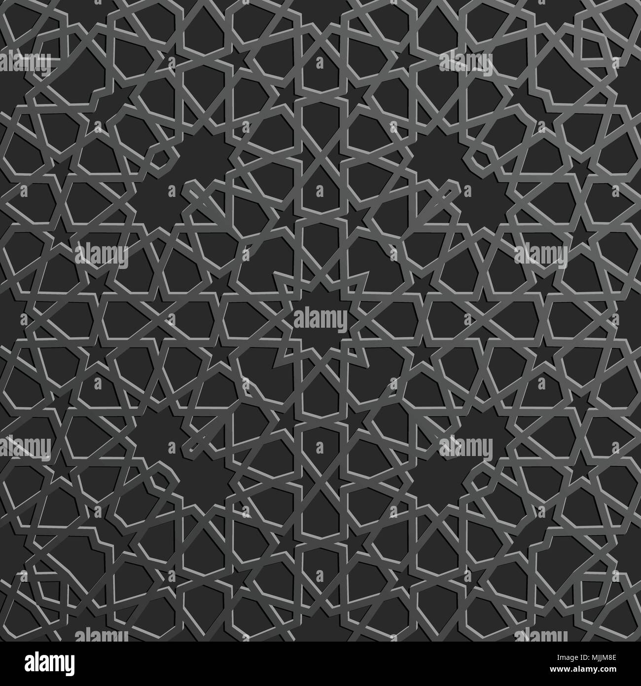 Nahtlose islamischen Muster 3d. Die traditionelle arabische Design Element. Stock Vektor