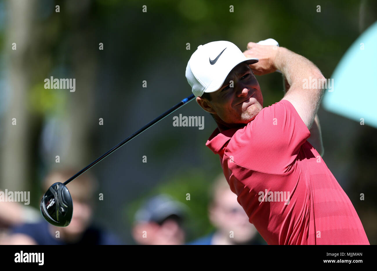 Dänemarks Lucas Bjerregaard am Tag eins der Golf Sixes Turnier in Centurion, Club, St Albans. Stockfoto
