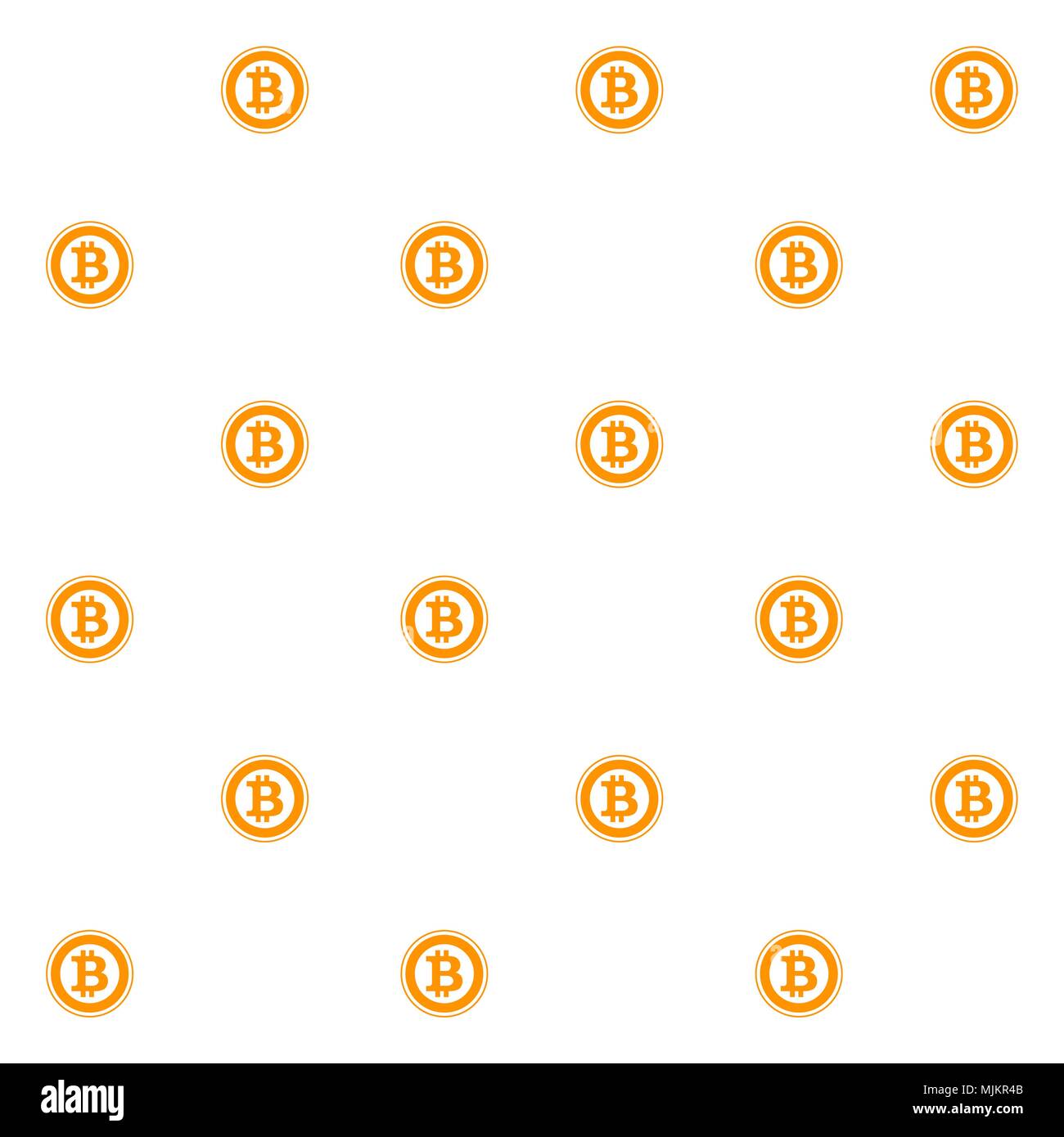 Bitcoin nahtlose Muster flach. Vektor btc Währung Geld, flach, Bergbau und cryptocurrency Abbildung Stock Vektor