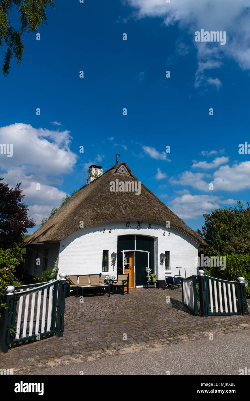 Das romantische Dorf Sieseby, Gemeinschaft von Thumby, auf der Schlei, Schleswig-Holstein, Deutschland, Europa Stockfoto
