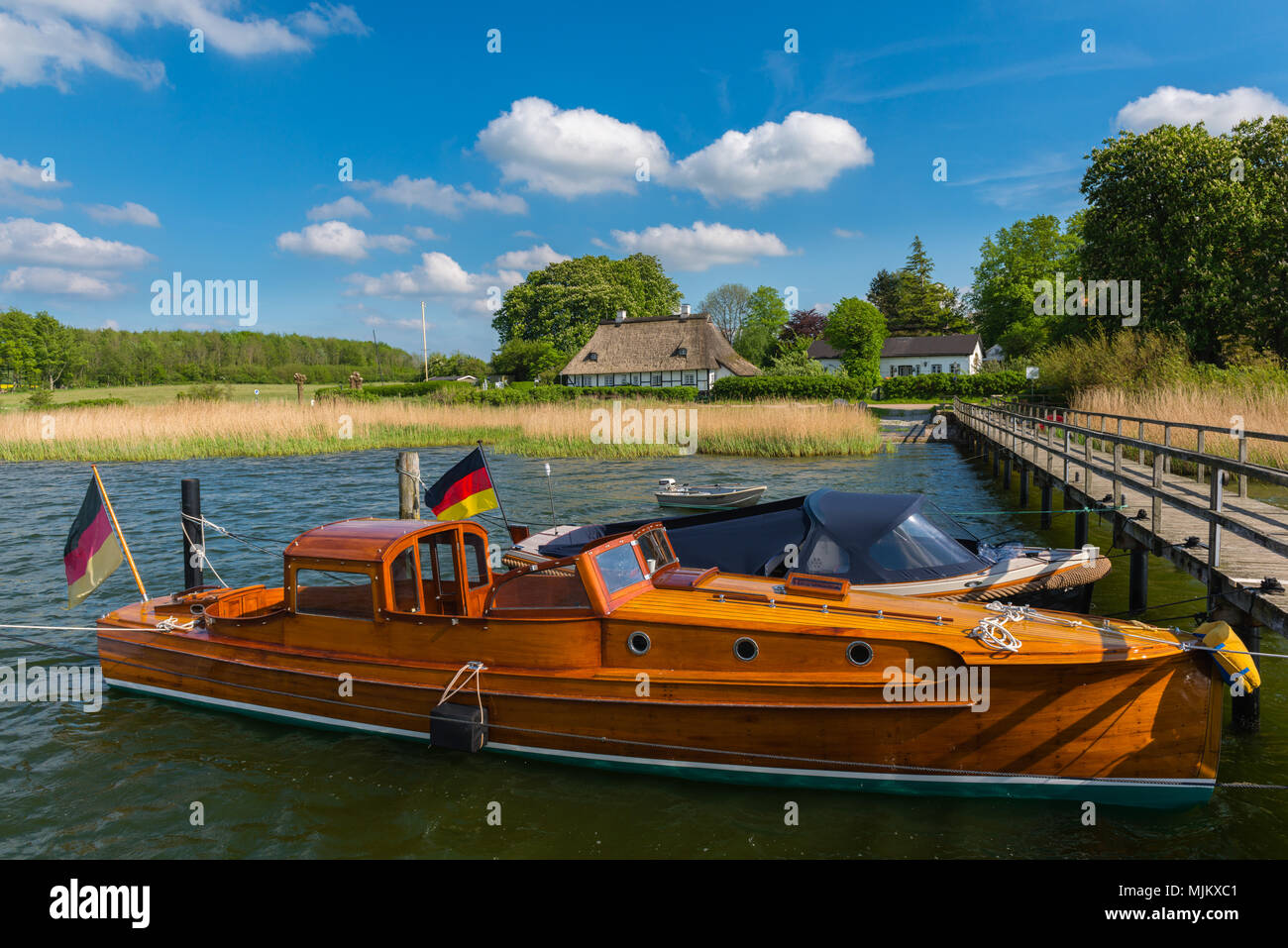 Das romantische Dorf Sieseby, Gemeinschaft von Thumby, auf der Schlei, Schleswig-Holstein, Deutschland, Europa Stockfoto