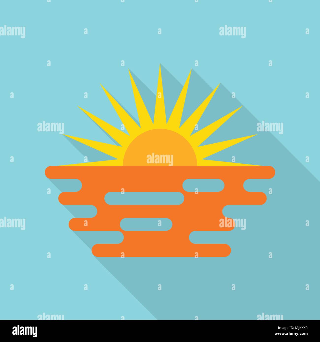 Sonne und Meer Symbol. Flache Darstellung von Sonne und Meer vektor Symbol für Web Stock Vektor