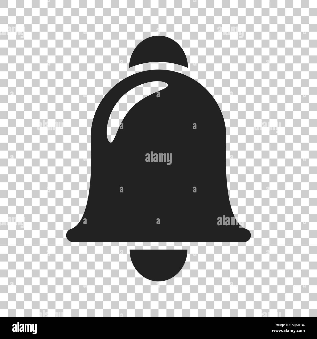 Bell vektor Icon im flachen Stil. Alarmglocke Abbildung auf isolierte transparenten Hintergrund. Handbell sign Konzept. Stock Vektor