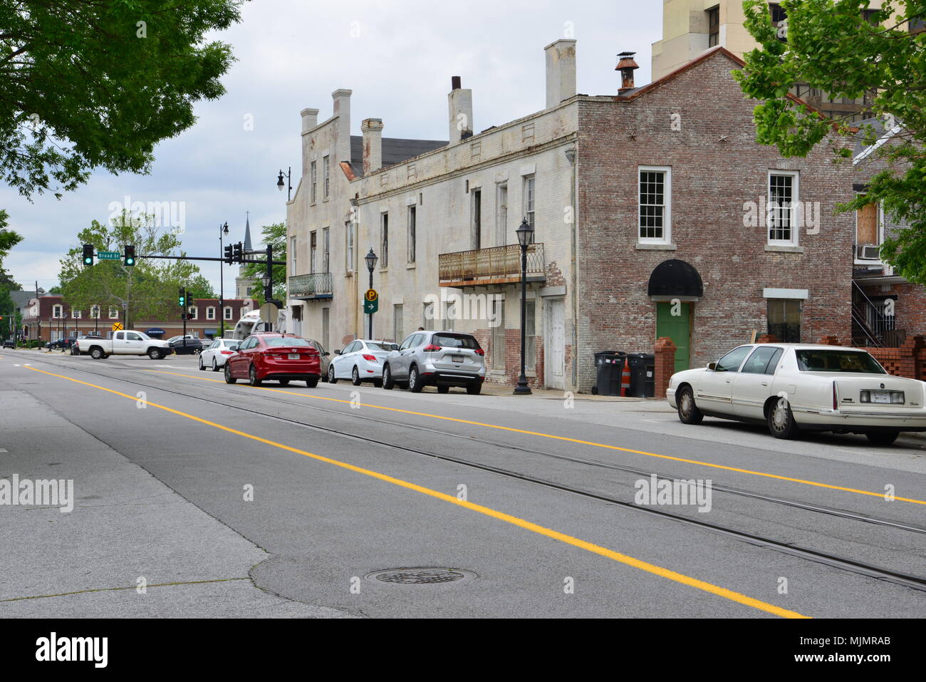Eine Straße in Augusta, Georgia Stockfoto Eine Straße in Augusta, Georgia Stockfoto